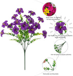 Artificial Flowers for Outdoors Decoration, 20 Bundles Faux Morning Glory with Eucalyptus Look Real UV Resistant Fake Plants Silk Flowers for Outside Yard Gardens Porch Patio Planter Home Urn, Mix