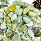 YISZM 5lbs Pebbles for Indoor Plants, 1-2 Inch Jade High Polished River Rocks Outdoor Decorative Stones Vase Filler Fish Tank Aquariums Landscaping Garden Outdoor and Indoor DIY