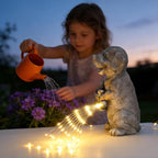 Lavezee Dog Statues Outdoor with String Lights for Garden Decor, Dog Garden Statue for Patio Lawn Porch Walkway Yard Decoration, Ideal Gifts for Dog Lovers Women Mom Grandma