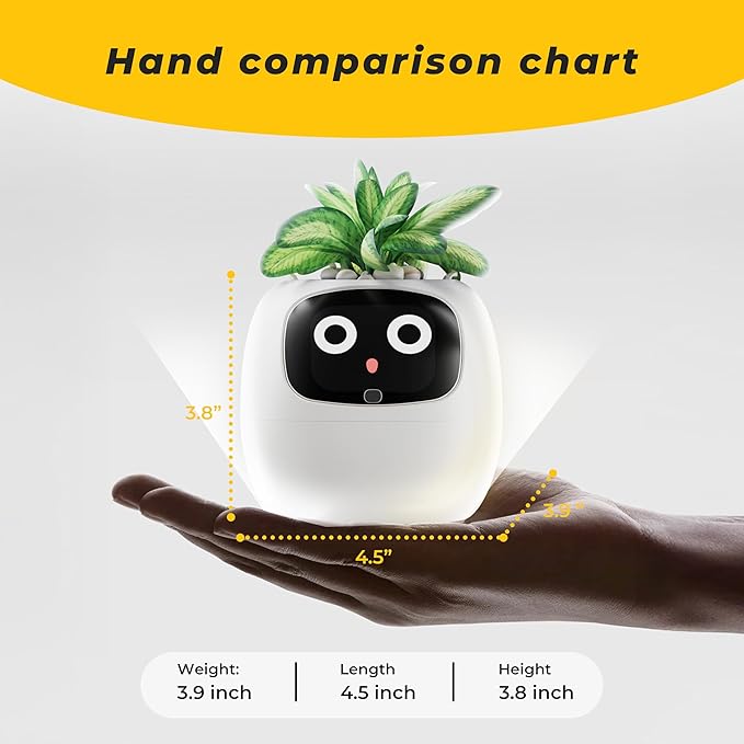 PLANTSIO Smart pet Planter Robot Guidance on Plant Care with Emojis, Adorable Plant Companion with Rich Gesture Interaction, Neat Desk Setup Gift (Purple)