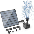 AISITIN DIY Solar Water Pump Kit for Water Feature Outdoor, Solar Powered Water Fountain Pump with 6 Nozzles for Bird Bath, Ponds, Garden, Fish Tank