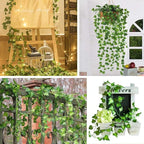 CQURE 12 Pack 84Ft Artificial Ivy Garland, Fake Vines UV Resistant Greenery Leaves Fake Plants Hanging Aesthetic Vines for Home Bedroom Party Garden Wall Room Decor