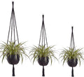 EBOOT 3 Pack 33 41 48 Inch Large Macrame Plant Hanger Rope to Hang Flower Pot Plant Holder for Indoor Outdoor Decorations, 4 Legs (Black)