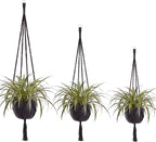 EBOOT 3 Pack 33 41 48 Inch Large Macrame Plant Hanger Rope to Hang Flower Pot Plant Holder for Indoor Outdoor Decorations, 4 Legs (Black)