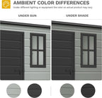 DWVO 5x3ft Resin Outdoor Storage Shed with Floor, Waterproof Lockable Storage Shed with Window, Plastic Outside Tool Storage for Garden, Backyard Patio