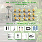 82FT Solar Drip Irrigation System, Auto Watering Kit for 30 Pots, Solar-Powered Plant Watering, 25 Timer Modes, 900ml/min Flow Indoor/Outdoor Garden, Balcony & Patio Irrigation System