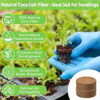 Riare 100 Pcs 30mm Organic Coco Coir Seed Starter Soil, Compressed Coconut Coir Potting Soil Mix for Seed Starting, Coconut Fiber Pellet for Planting Indoor & Outdoor Plants, Vegetables, Garden