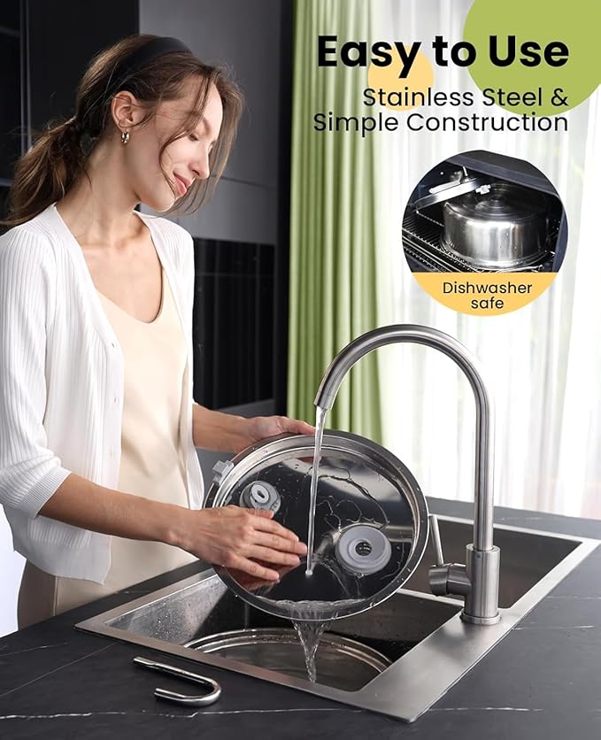 Oneisall Dog Water Fountain PWF002 | 7L/230oz Contain 5 Set Filters,25dB Quiet,Stainless Steel,Visual Water,5-Layer Filtration