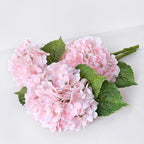 ZYTUYO Pink Hydrangea Artificial Flower 3 PCS 21in Real Touch Large Hand Feel Moisturizing Latex Flower Head with Long Stem for Wedding Decor Home Floral Arrangement Table Centerpieces