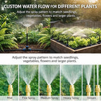 Automatic Garden Irrigation System 200ft, Upgraded Drip & Spray Watering Kit with 36 Adjustable Copper Nozzles for Raised Beds, Outdoor Garden, Lawn, Potted Plants & Greenhouse (200ft)