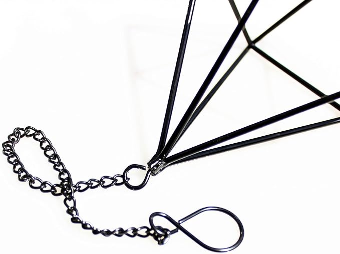 ZOOELAY Air Plants Hanging Holders Indoor Small Metal Airplants Rack Hanger Himmeli Geometric Planter Tillandsia Air Ferns Display with Chains 6 Pcs Black Diamond Shape …