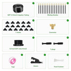 50FT Drip Irrigation System for Garden – Automatic Watering Kit with Solid Brass Metal Connectors, 360° Bendable Tubing &16 Adjustable Nozzles for Greenhouse, Lawn, Yard & Plants