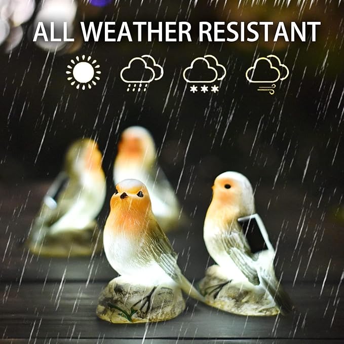 Solar Bird Garden Statue with Lights, for Mom Grandma, Waterproof Outdoor Decor for Yard Patio Lawn, Unique Garden Gifts for Mom Women