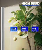 Barrina T1S Standing Grow Light for Indoor Plants with Timer, 65W 660nm High PPFD Tera Series Vertical Full Spectrum Grow Lights Adjustable Height 5FT-5.6FT, Foot Switch, Non-Glare Design, Silver