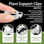 400Pcs Plant Support Clips,Plastic Tomato Support Clip,Garden Vine Clips for Climbing Plants,Stalk,Yrellis,Outdoor,Indoor,Greenhouse(White)