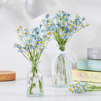 Small Artificial Blue Daisy Flowers - 2 Bouquets (12 Stems), 10 Inch Fake Daisies for Spring Home Decor, Wedding, Party, Table Centerpiece (Vase Not Included)