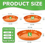12 Packs Terracotta Wave Plant Saucer - Plastic Flower Pot Drip Trays/Durable Heavy Duty Red Plant Tray for Indoor and Out Door Plant(6/8/10 inch)