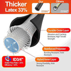 SPECILITE Garden Water Hose 100 ft x 3/4 in Heavy Duty, Flexible and Lightweight, Burst 600 psi, Kink-less Hybrid Rubber Pipe for Backyard, 3/4'' Brass Fittings, Black