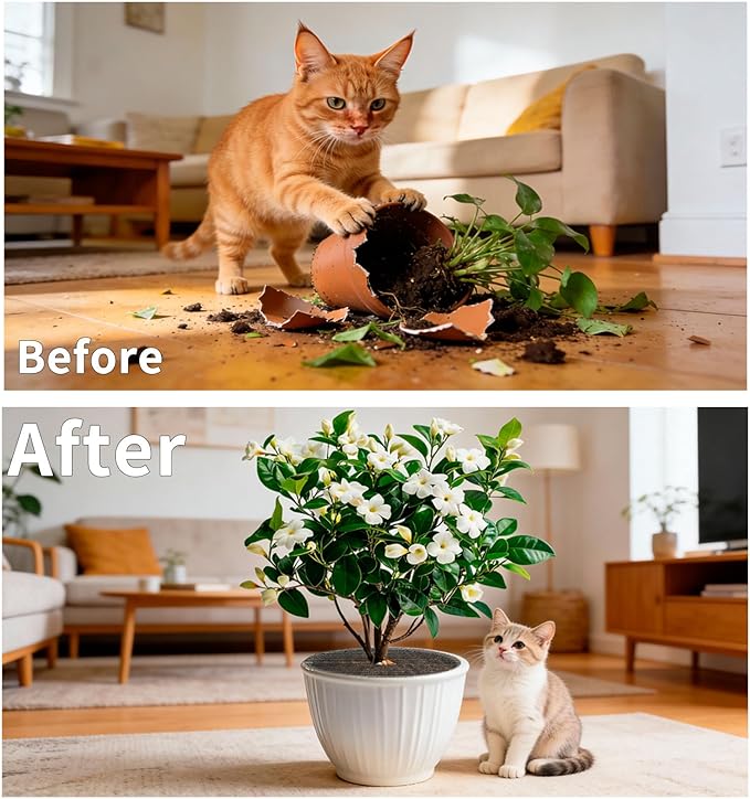 6 Pcs 11.8 Inch Plant Pot Grid Covers, Plant Protectors from Animals, Cuttable Soil Protectors for Potted Plants, Pet & Animal Digging Deterrent, Reusable Plant Covers for Indoor Outdoor Garden
