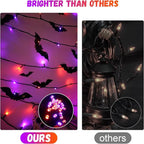 200LED Orange and Purple String Lights 63 Ft Halloween Light 8 Modes Twinkle Waterproof Light for Party Garden Indoor Outdoor Decor