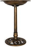 Backyard Expressions Outdoor Garden Bird Bath - Bronze - Weather Resistant Polyresin - 27 Inch