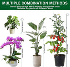 8 Sets Metal Plant Sticks Support Tall 48 Inch Adjustable Plant Support Stakes Amaryllis Holder Stakes Support Indoor Outdoor with 30 Clips 16.5' Ties for Orchid Tomato Lily Flower