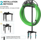 Keten Garden Hose Holder, Detachable Metal Water Hose Holder Stand, Heavy Duty Freestanding Garden Hose Reel Rack and Hose Storage Organizer for Outside Yard