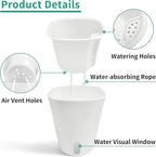 TCBWFY 4 Inch Self Watering Pots for Indoor Plants,8 Sets Self Watering Planter Pots with Visual Water Level Window and Multiple Vents,Self Watering Plant Pot for All House Plants,Flowers,Herbs
