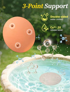 Mellbree 2-Pack Bird Bath Copper Disc, 0.6mm Flower-Style Reinforced 99.99% Pure Copper Disk for Physical Safe Clean Water, Universal Compatible with Outdoor Birdbaths, Bowl (Flower)