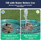 Bird Bath Water Fountain Resin Rock Fountain with 9.8ft Cord Length Water Pump Rock Waterfall for Hummingbird Birdbath Outdoor Decor for Garden Lawn Fish Tank and Aquariums (Brown)