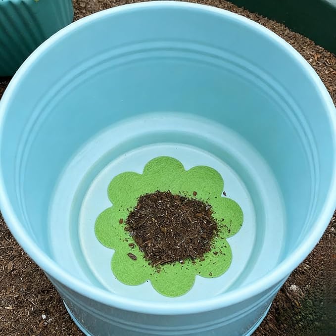 80 Pack Plant Pot Hole Pads Fiber Fabric Instead of Mesh Pad Drainage Hole Cover Pad Fine Filter Non Dirt Bottom Screen Layer Stopper Fine Filter 4 Sizes（1.97/2.95/3.94/4.92 In) with Repotting Mat