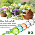 Droutti 9 Pcs Plant Watering Globes Colored Self Watering Globes Automatic Watering Bulbs Plastic Plant Water Globes Drip Irrigation Device for Indoor Outdoor Plants (13×5 cm)