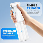 3 Pack Spray Bottle for Hair - Continuous Hair Spray Bottles Refillable Mister Sprayer for Hairstyling, Plants, Pets, Skincare, Cleaning (10.1 OZ/300ML, White)