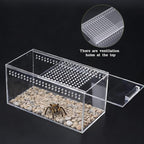 Acrylic Jumping Spider Enclosure Kit,Reptile Tank Escape Proof,Breathable Reptile Terrarium-High Transparency-Tweezer & Temp Sticker Included【No Assembly】