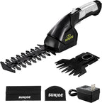 Sun Joe HJ604C Cordless Grass Shears and Hedge Trimmer, 2-in-1 Handheld Shrub Trimmer, 7.2V Lithium-Ion Battery, 1250 RPM Steel Blades, Charger Included
