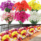 Artificial Flowers 30 Bundles Outdoor UV Resistant Fake Daisy Flowers Faux Plastic Plants Garden Porch Window Box Porch Farmhouse Hanging Decor(Mix Six Colors)