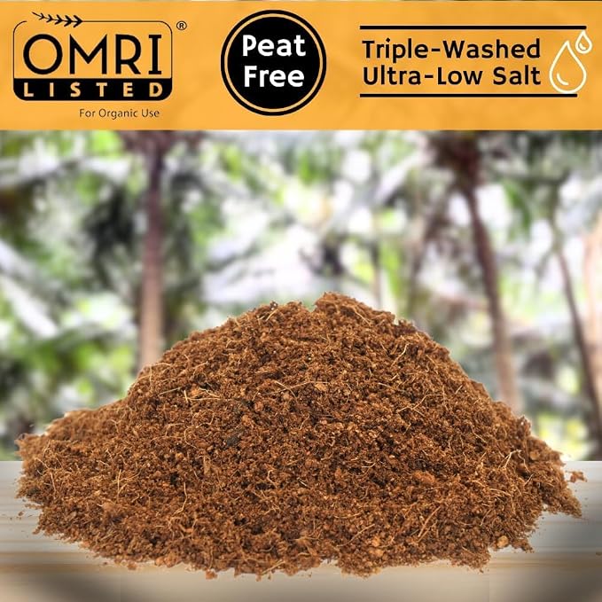 Happy Trees Coco Coir Loose Coconut Fiber Growing Medium, Potting Mix, Seed-Starting, Premium Quality, Triple-Washed for Low Salt/EC, pH Balanced, Peat-Free, Organic, 9 Quarts (10L)
