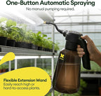MAYGROVE Battery Powered Sprayer 0.5 Gallon, Electric Spray Bottle – Up to 7.5 Hours Long Battery Life with Fast Charging, Automatic Garden Sprayer with Adjustable Pressure, Semi-Transparent Tank