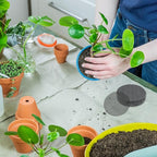 60 Pcs 4 inch Round&Square Flower Pot Hole Mesh Pad Plant Drainage Screens Gasket Bonsai Pot Bottom Grid Mat Mesh for Bottom of Planters Stop Soil from Falling Out
