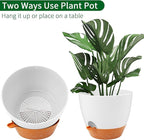 GARDIFE Large Hanging Planter, 12 inch Hanging planters for Indoor. Outdoor Plants, Self Watering Plant Pot, Plant Hanger, White