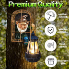 Gnomes Outdoor Garden Statues Gifts Mothers Day Summer Decor Whimsical Fairy Garden-10 Inch Elf Outdoor Tree Hugger Statues- Tree Face Sculpture, Yard Art Patio,Fence,Lawn,Wall Gnomes Ornament