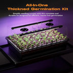 Patigrow 60-Cell Self-Watering Seed Starter Tray with Grow Light, Seed Starter Kit with 4.07” Humidity Dome, Indoor Seedling Starter Tray, Seed Starting Trays for Plant Germination, Seeds Growing