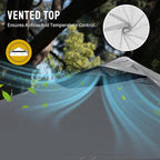 CROWN SHADES 10x10 Pop Up Canopy - Beach Tent with One Push Setup - Easy Outdoor Sun Shade Shelter for Events, Parties - Gazebo with STO-N-Go Cover Bag, Silver Coated Top, Grid Grey