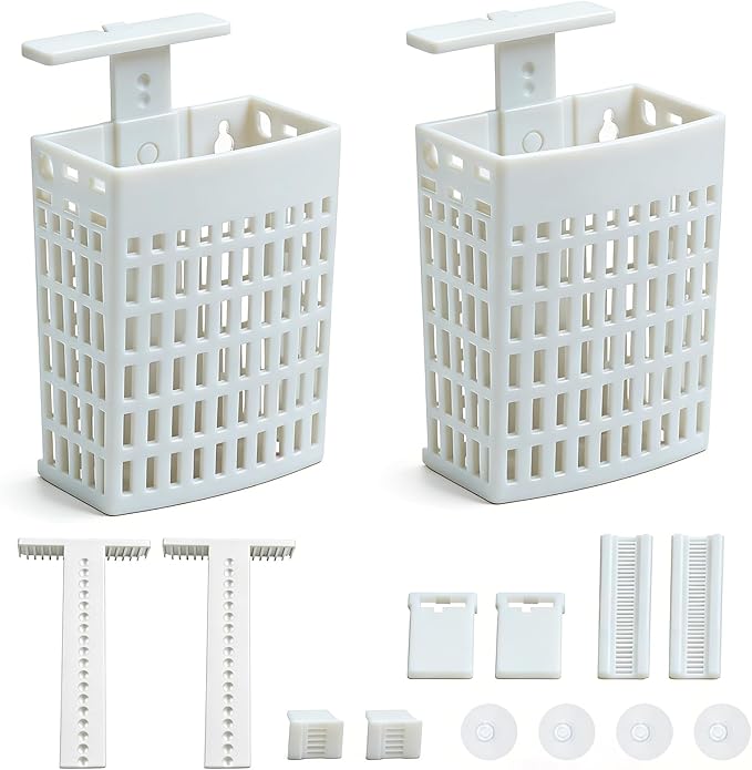 2pcs Upgraded Adjustable Aquarium Plant Holder，Fish Tank Plant Holder，Fish Tank Aquaponics Plant Cultivation and Aquarium Landscape Decoration with Hooks and Suction Cup(White)