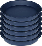 2 Pack of 8 inch Plant Saucer Clear, Heavy Duty Plastic Plant Water Tray 8 inch Round, Flower Plant Saucers for Indoors No Holes, Plant Dishes Saucer for Planter 7"/8" (8", Blue)