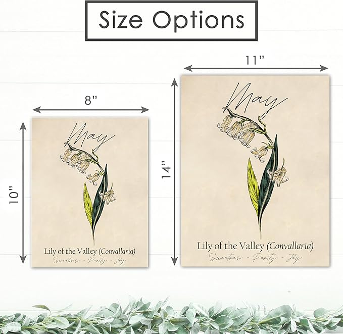 May Birth Flower Art Print - 8x10 (Unframed) | Capturing the Splendor of the May Birth Flower | Decor Accent for Birthdays and Special Occasions | Living Room Decor | Modern Home Decor