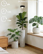 yadoker Plant Grow Light, LED Growing Light Full Spectrum for Indoor Plants,Black Magnifying Glass Plant Lights,Height Adjustable, Automatic Timer, 5V Low Safe Voltage,Idea for Large