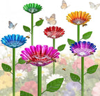 Mellbree Bee Watering Station, 6-Pack Metal Flower Bee Bath for Garden – Attract Butterflies & Pollinators – Colorful Outdoor Garden Stakes for Yard, Patio, Butterfly Garden, Gardening Essentials