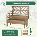 PetsCosset Raised Garden Bed with Trellis, 2-Tier Elevated Planter Box with Legs & Top Shelf, Liner, Metal Corners, Wooden Garden Beds for for Climbing Plants, Flower, Vegetables, Herbs