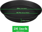 3 Pack of 25 26 inch Plant Saucer (22.7 Inch Base), 4.2" Depth, Large Deep Heavy Duty Plastic Flower Planter Water Trays for Indoors Outdoor, Plant Potted Bowl, Plant Drip Trays (26", Black)